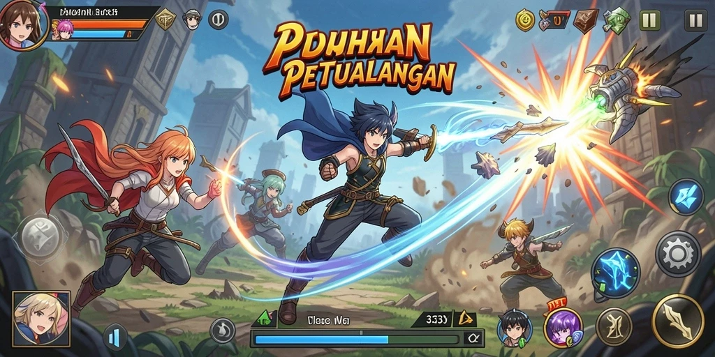 Tampilan menakjubkan dari gameplay 333V yang penuh aksi.