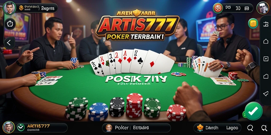Screenshot ARTIS777 menampilkan aksi seru permainan Poker.