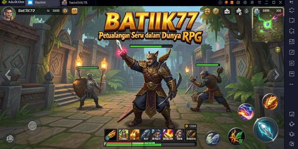 Tangkapan layar menampilkan aksi seru dalam gameplay RPG BATIK77.