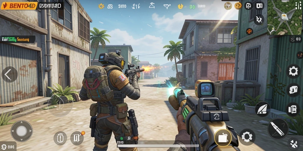 Screenshot BENTO4D menampilkan aksi gameplay TPS yang seru.
