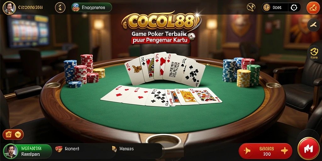 Screenshot gameplay COCOL88 yang menampilkan aksi poker seru.