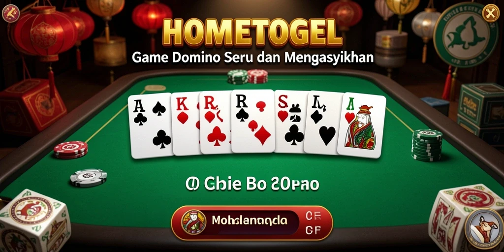 Tampilan menarik dari game Domino, seru dan interaktif.