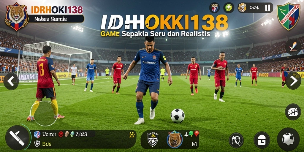 Tampilan gameplay seru dari IDRHOKI138 dalam pertandingan sepak bola.