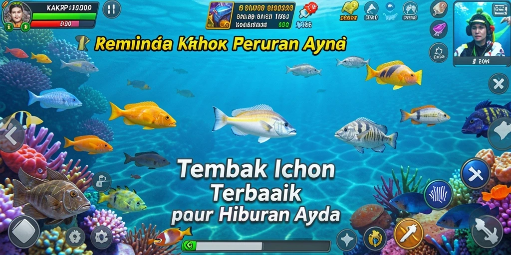 Tampilan gameplay KAKRP yang menampilkan aksi Tembak Ikan yang seru.