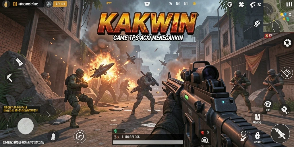 Tampilan gameplay seru dari KAKWIN yang menunjukkan aksi pertempuran.