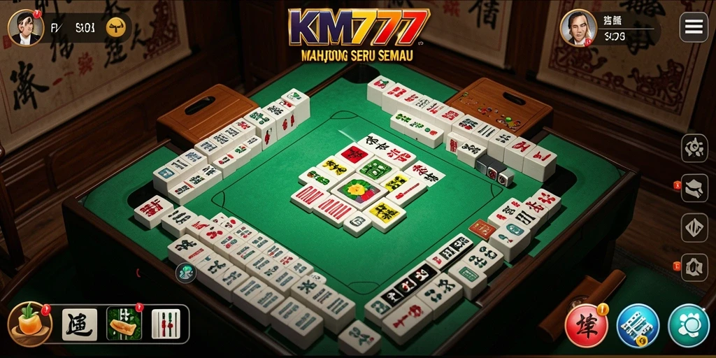 Tampilan gameplay KM777 dengan grafis menawan dari permainan Mahjong.