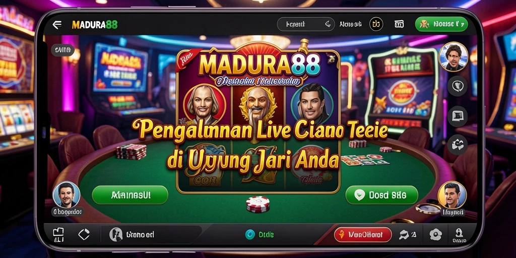 Tampilan gameplay Live Casino yang mendebarkan di MADURA88.