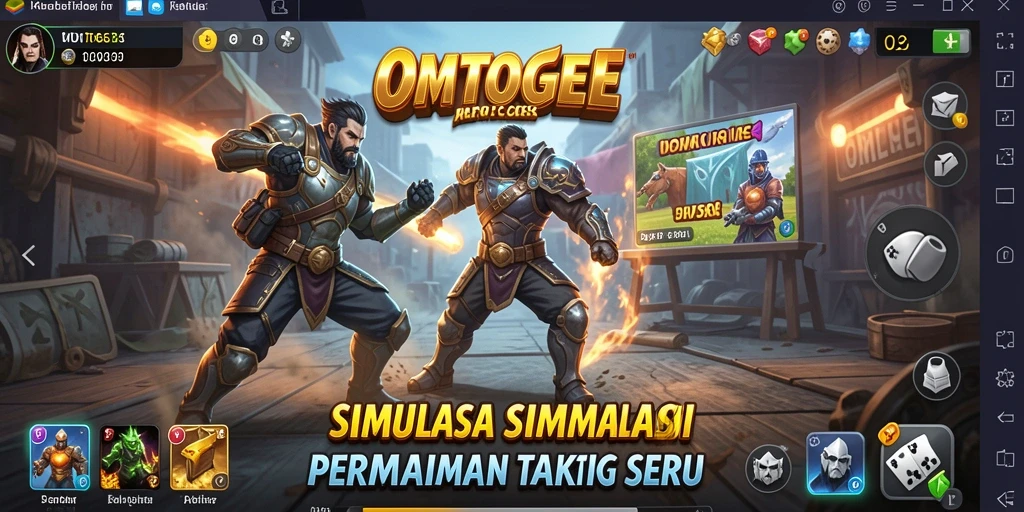 Tampilan gameplay OMTOGEL dengan berbagai skenario menantang.