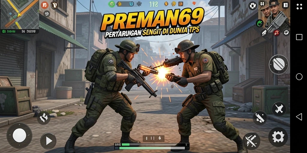 Tangkapan layar utama PREMAN69 dengan aksi bertarung yang mendebarkan.