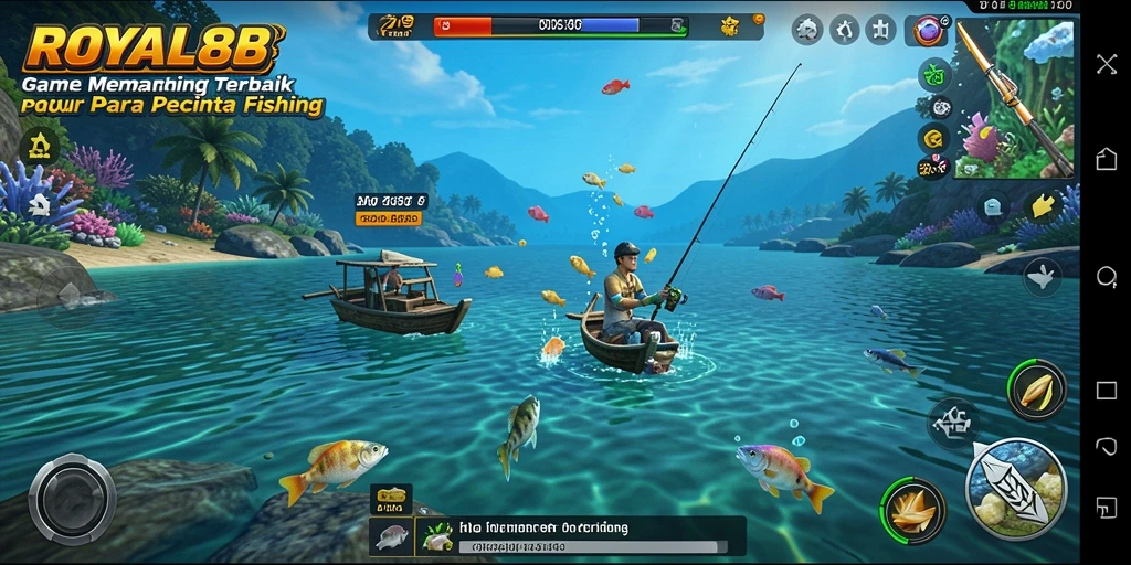 Tangkapan layar ROYAL88 menampilkan aksi memancing yang mendebarkan dalam suasana alami.