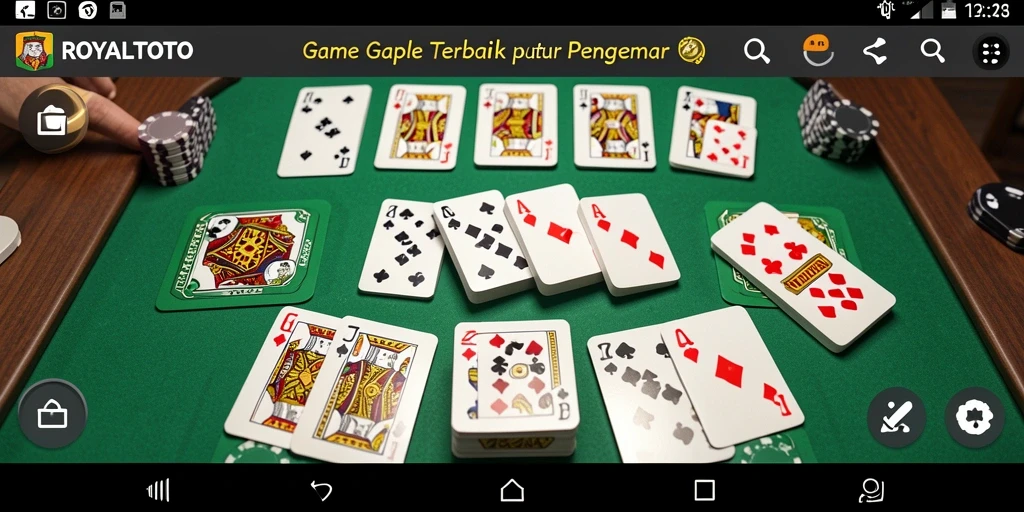Tampilan gameplay menarik dari ROYALTOTO dengan suasana permainan Gaple.