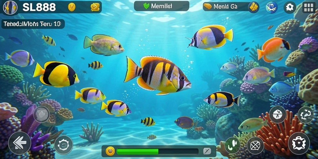 Screenshot gameplay SL888 menampilkan aksi menembak ikan yang seru.