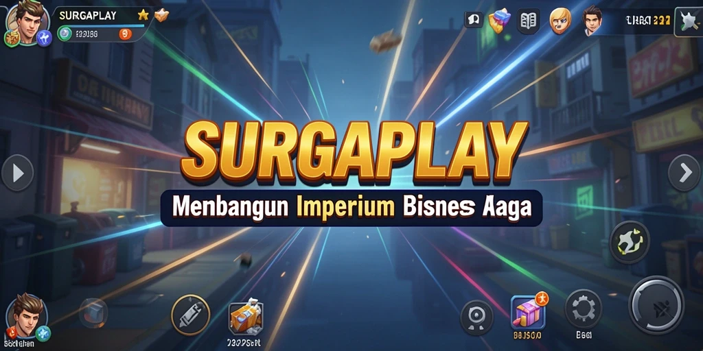 Screenshot utama SURGAPLAY menampilkan gameplay seru dalam mengelola bisnis.