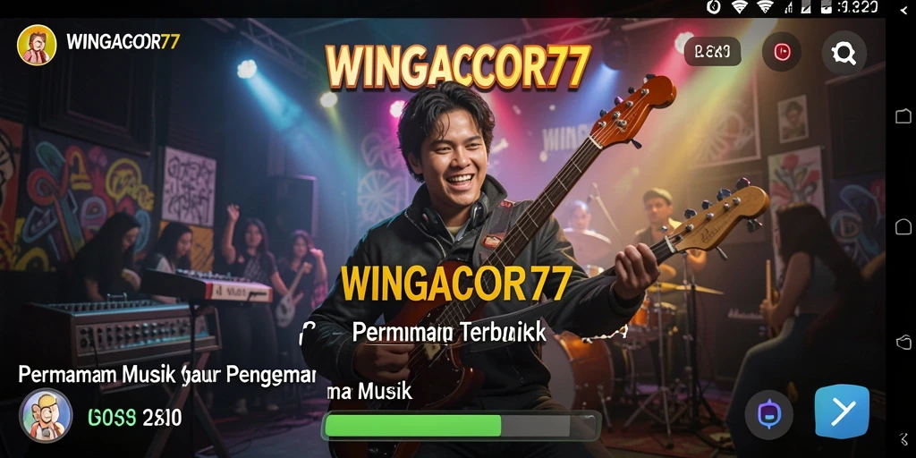 Tampilan gameplay WINGACOR77 dengan berbagai mode musik yang seru.